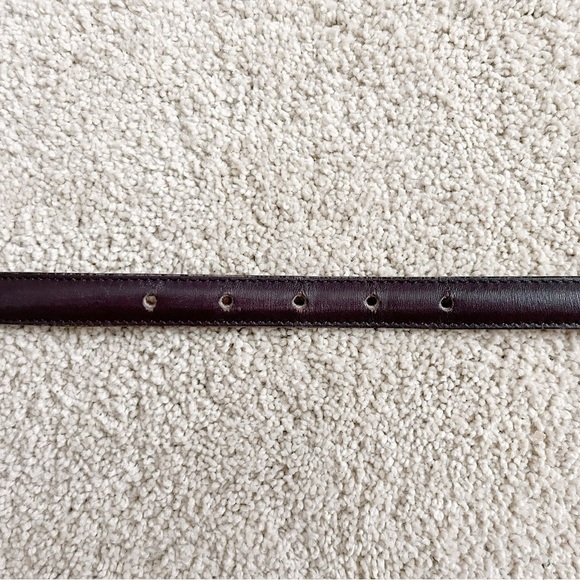 Vintage COACH Skinny Leather Burgundy Belt with Brass Buckle - Picture 4 of 5